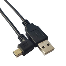 Factory Price 24AWG Double Shield Custom MINI USB Cable USB AM to Right Angle MINI 5P Cable